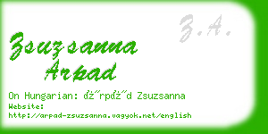 zsuzsanna arpad business card